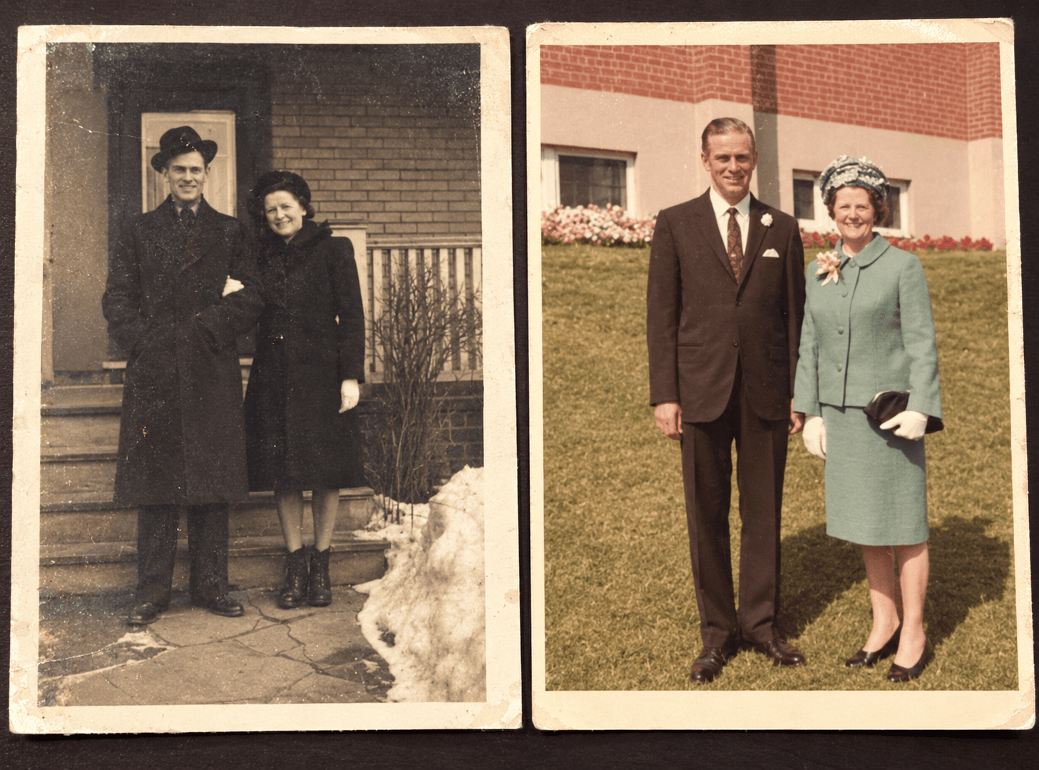 Art and Hilda together, photographed about 30 years apart
