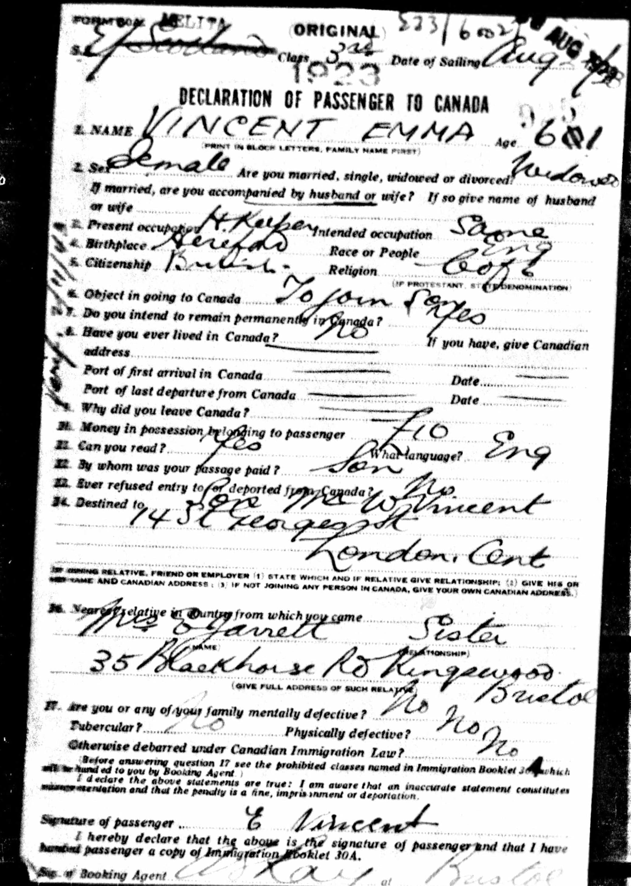 1922 travel document