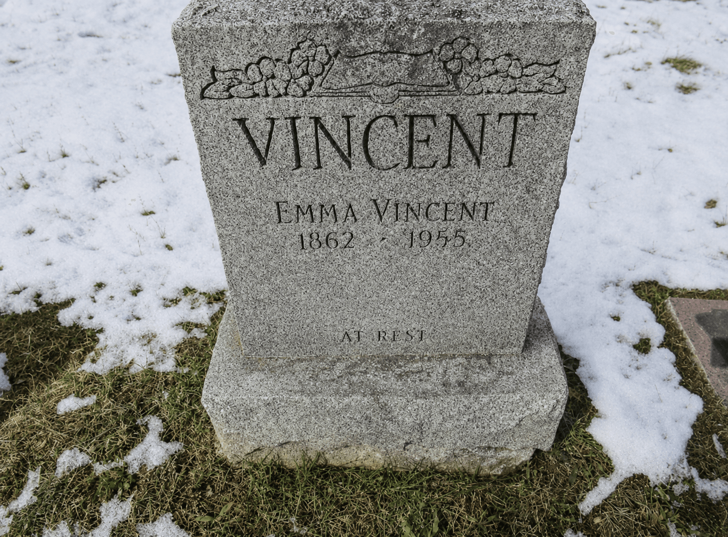 Emma Vincent's gravestone