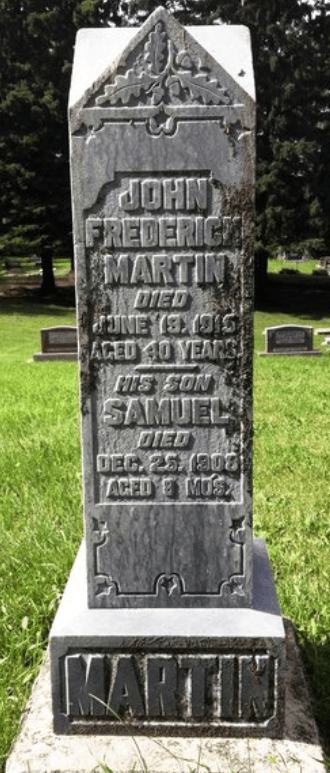Grave marker for John Frederick Martin