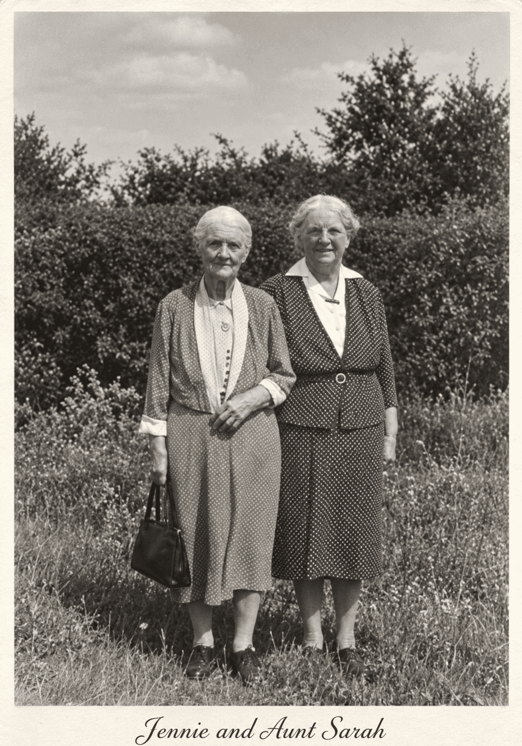 Jennie McBurney and her sister Sarah, reunited in Saskatchewan, 1957
