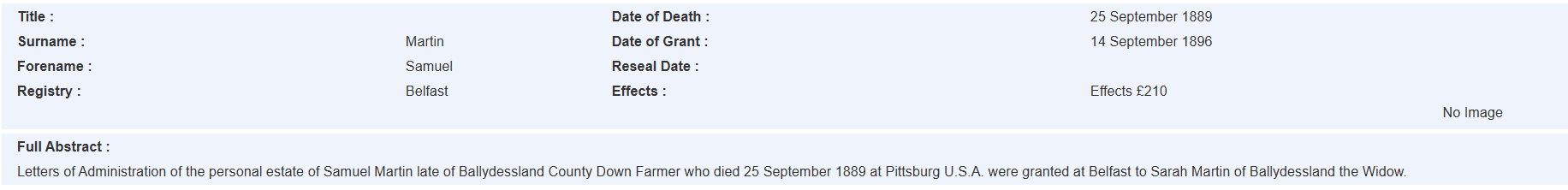 Transfer of Samuel Martin's assets to Sarah