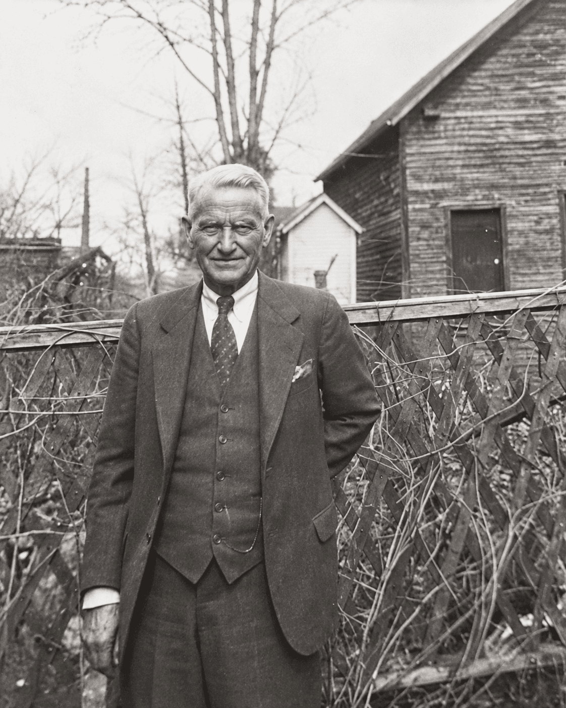 William McGaffey in his backyard, circa early 1940s